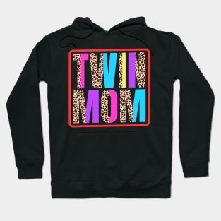 Twin Mom, Mother of Twins Leopard Print and Twins mom Hoodie